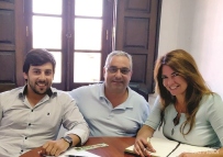 Tiago Martins, Dr. Paulo Dias (Presidente da Junta de Freguesia de Alcobertas), Bárbara Guimarães